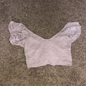 Pink lacy crop top
